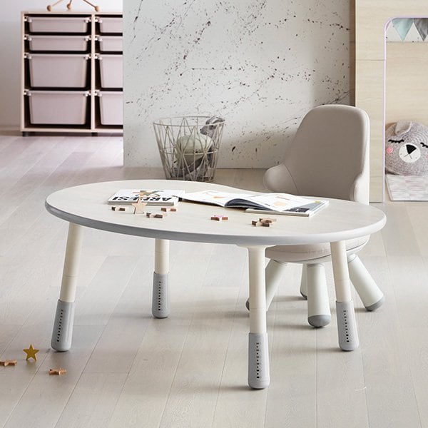 iLoom Tinkle Pop Peanut-Shaped Growing Desk 1200 Width (Ivory+Grey IVGY)