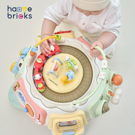 Habeebrix 2-in-1 Edu-Rotating Ball Learning Table Baby Sensory Development Toy