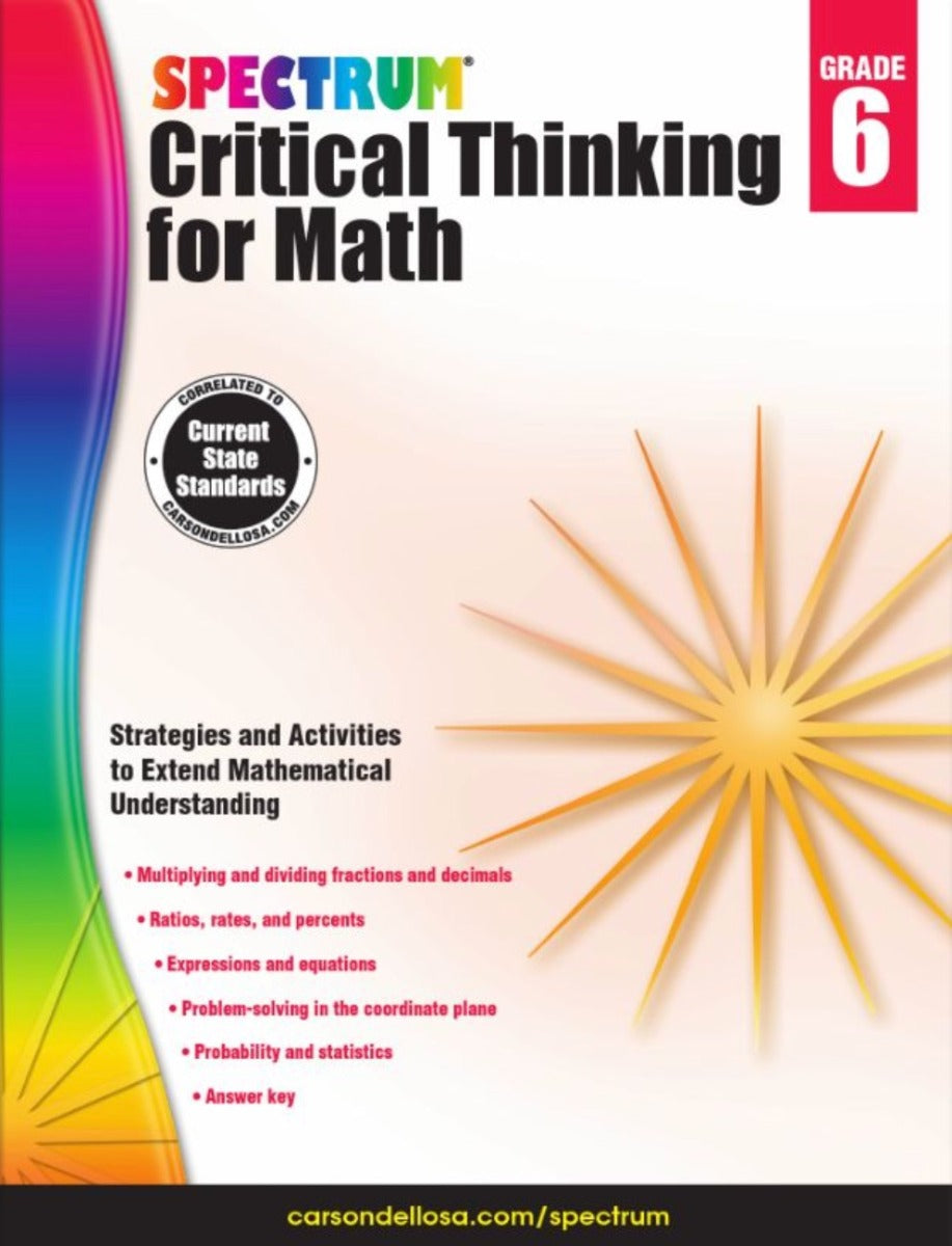 Spectrum Critical Thinking for Math Workbook Grade 6