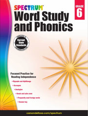 Spectrum Word Study and Phonics Workbook Grade 6