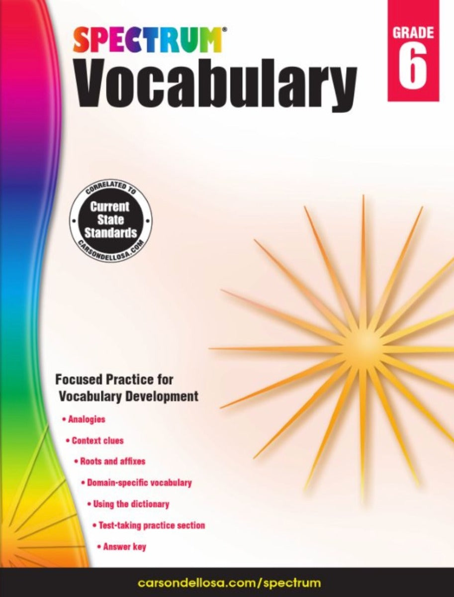 Spectrum Vocabulary Workbook Grade 6