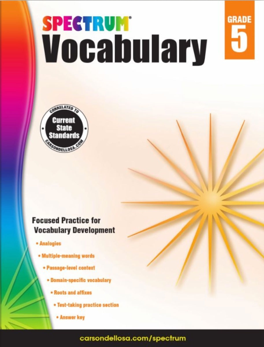Spectrum Vocabulary Workbook Grade 5