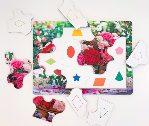 인지 향상 퍼즐 : 12조각 꽃바구니(도형맞추기)